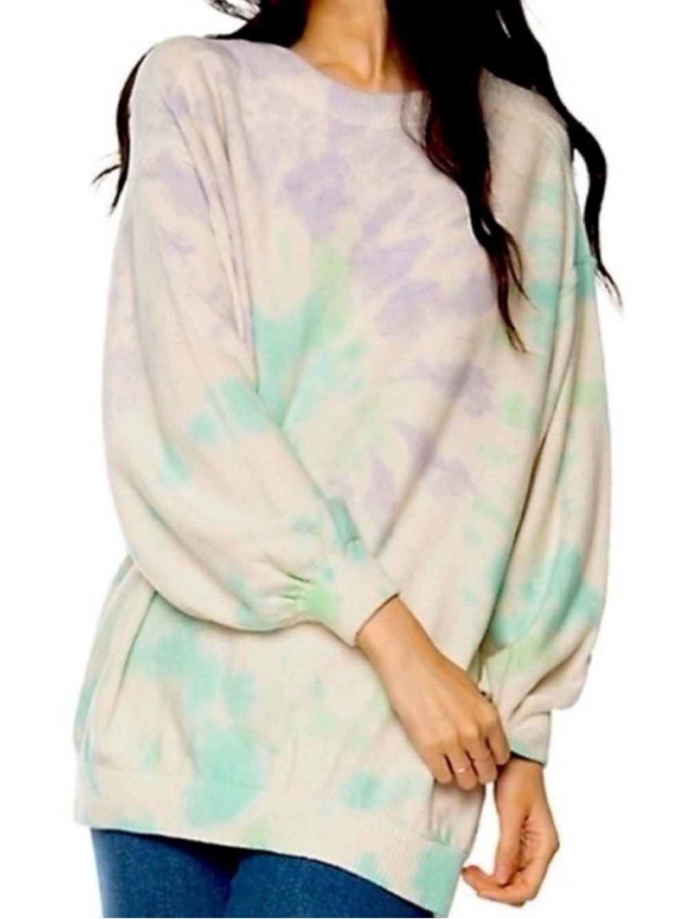 Dex Drop Shoulder Pastel Tie Dye Sweater (L)